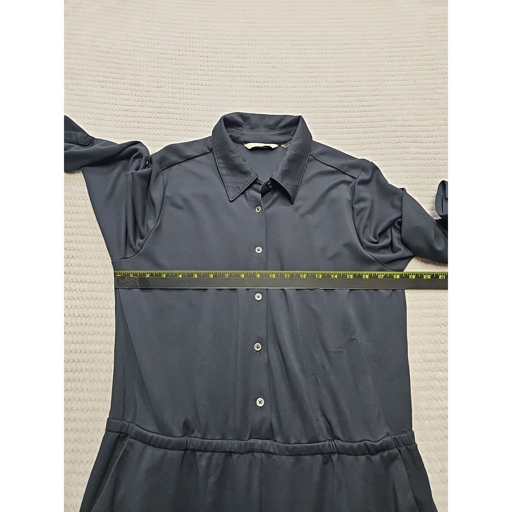 Soft Surroundings Jumpsuit Womens XL Black Button Up Roll Tab Sleeve - Picture 3 of 7